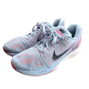 Nike Women's Lunar Glide Running Shoes - Gray and Pink
